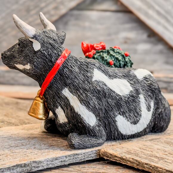 Tom Rubel Vintage 1989 Christmas Cow, Silver Deer, Christmas Animal Collection - Picture 5 of 9